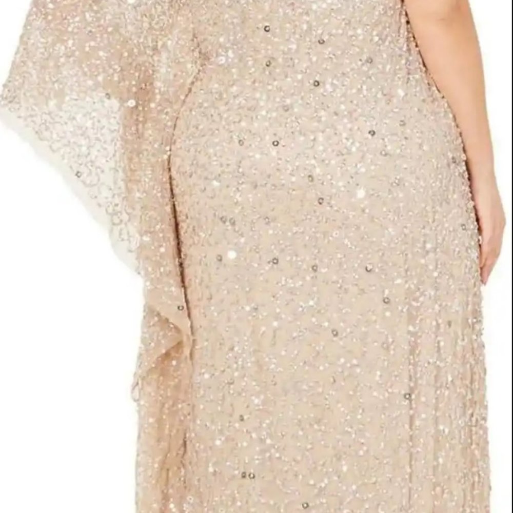 ISO - Papell one shoulder beaded/sequin kaftan/caftan evening gown. - Picture 2 of 3